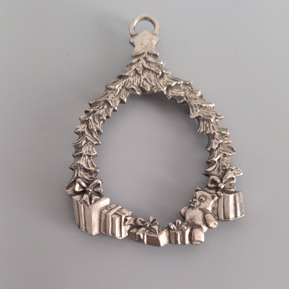 Vintage Seagull Pewter Christmas Tree Ornament Picture Frame 1990 Canadian